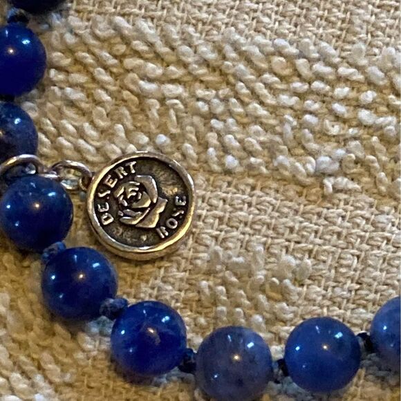 Blue Sodalite Stone Beaded Mala Meditation Prayer Chain - Picture 3 of 4